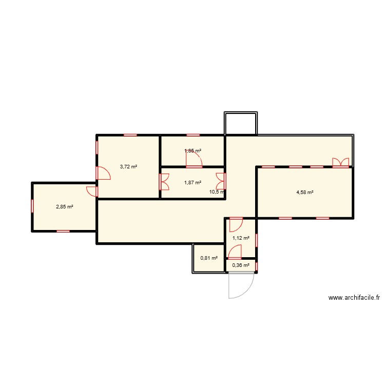 Vue en plan Maternité DJIGBIO. Plan de 9 pièces et 28 m2