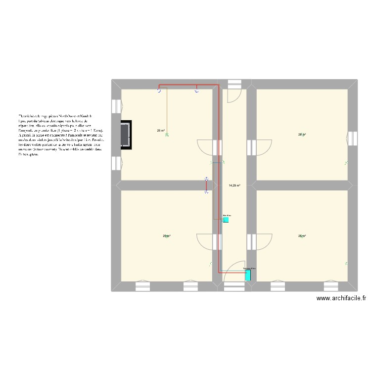 Maison. Plan de 5 pièces et 114 m2