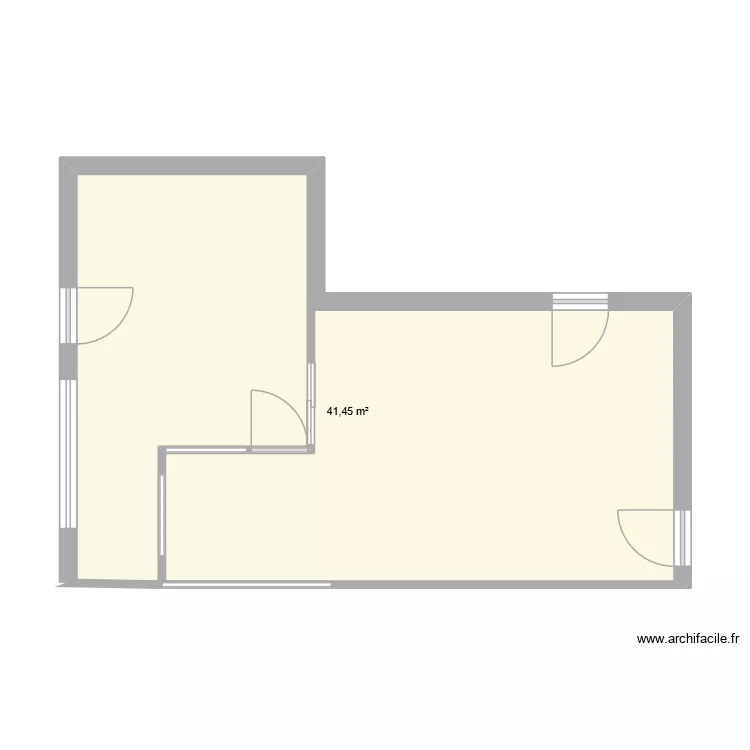 esquise. Plan de 2  et 42 m²