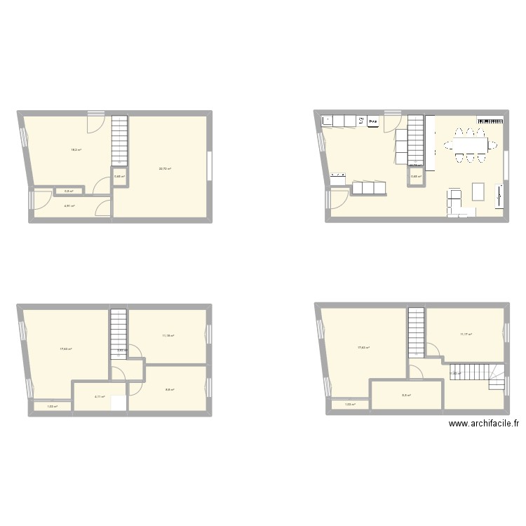 Pezens. Plan de 18 pièces et 188 m2