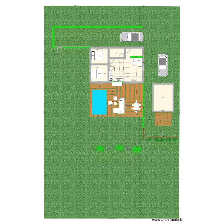 maison afareitua. Plan de 5 pièces et 68 m²