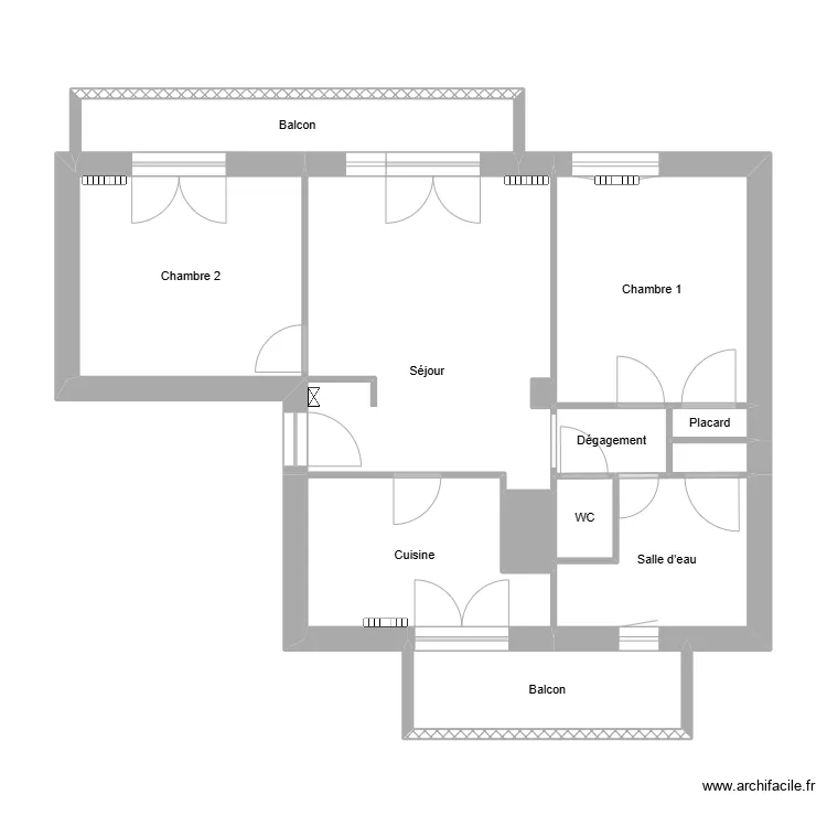 Chevillon non meubl&eacute;. Plan de 