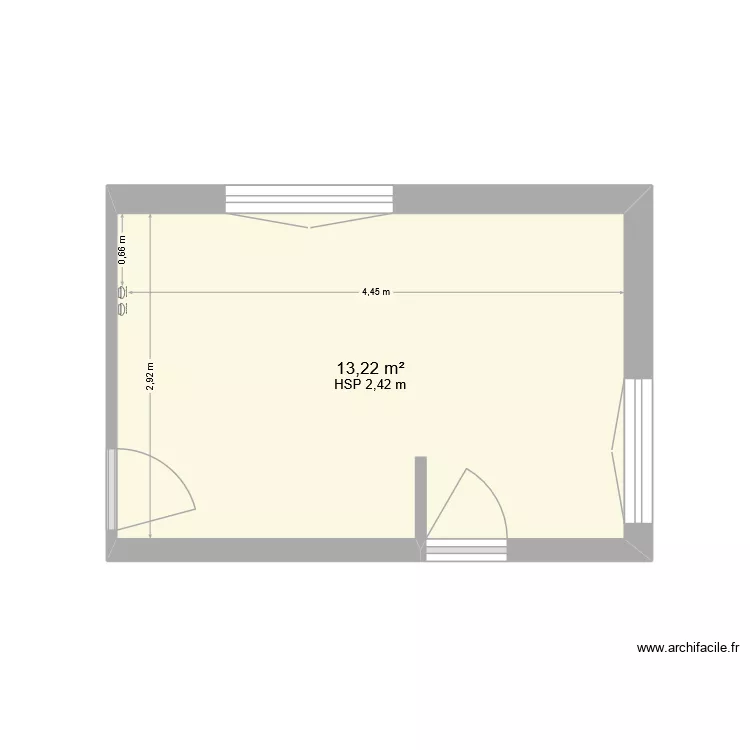 Cuisine. Plan de 1 Pièce et 13 m² Cuisine. Plan de 1 Pièce et 13 m²