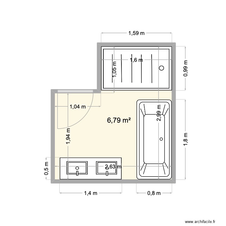 HOLSTEIN 2. Plan de 1 pièce et 7 m2