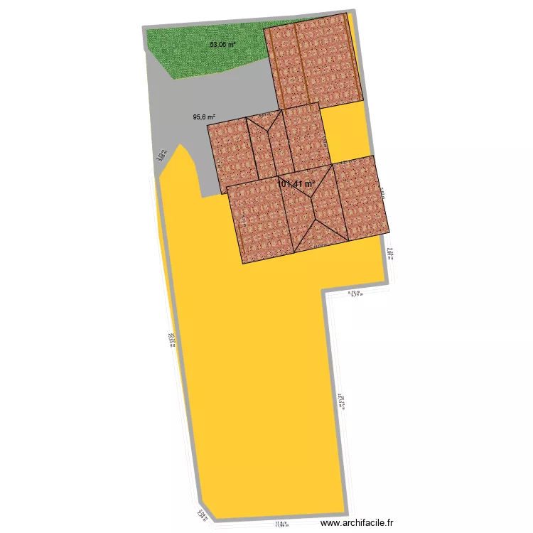 Abris voitures. Plan de 1  et 101 m²