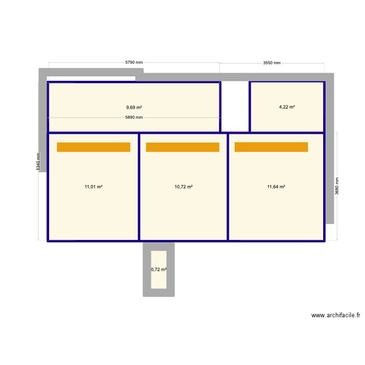 Michal havavka 4. Plan de 6 pièces et 48 m2