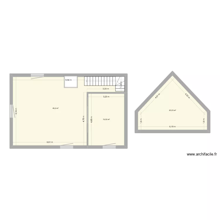 plan Giverny loic. Plan de 3 pièces et 80 m²