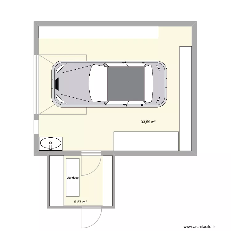 garage buanderie. Plan de 