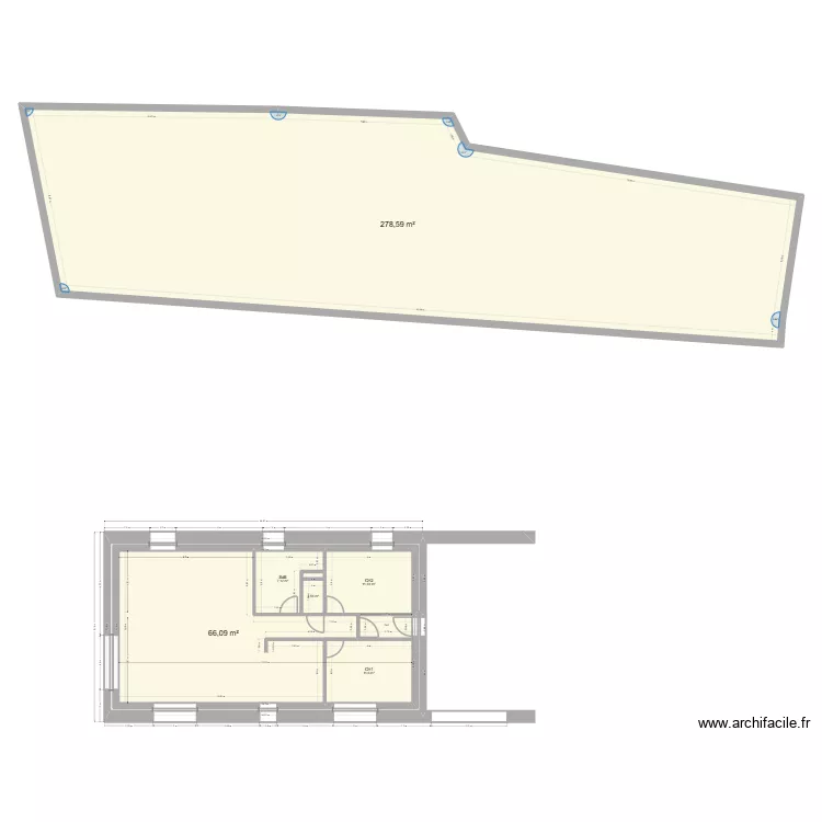 mayres-v3-ossature. Plan de 7  et 377 m²