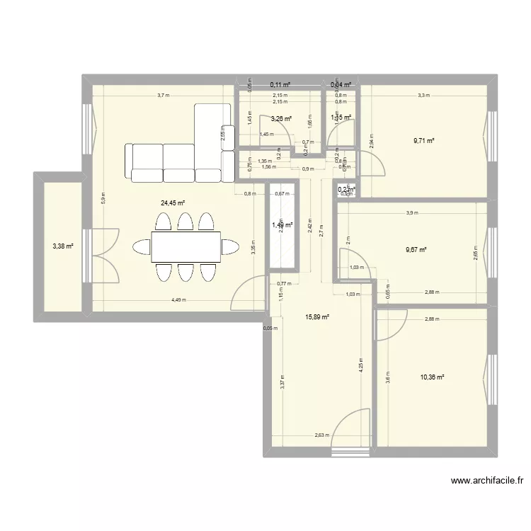 Appart. Plan de 12  et 80 m²