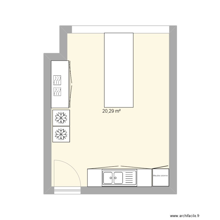 CUISINE TRIOPOLIS 2. Plan de 1 pièce et 20 m2