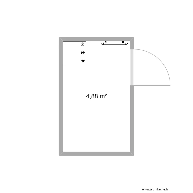 Rangement. Plan de 1 pièce et 5 m²