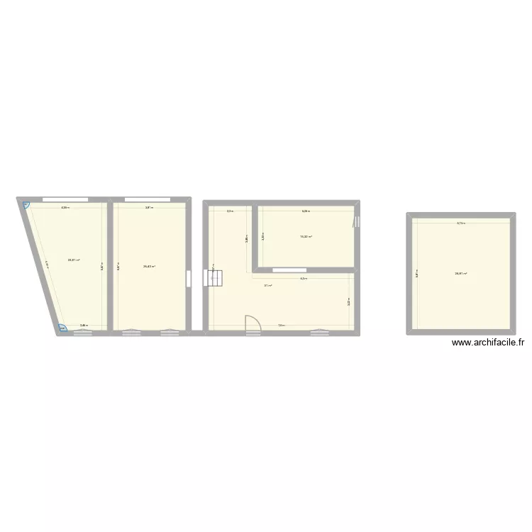 Nplan Colombies. Plan de 4  et 94 m²