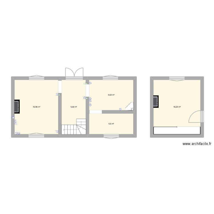 Maison lagny. Plan de 4 pièces et 42 m2
