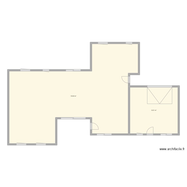 GACHET. Plan de 2 pièces et 158 m2