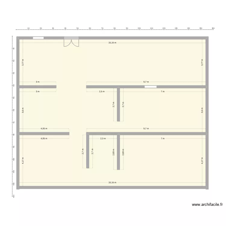 Les clarinettes. Plan de 1  et 174 m²