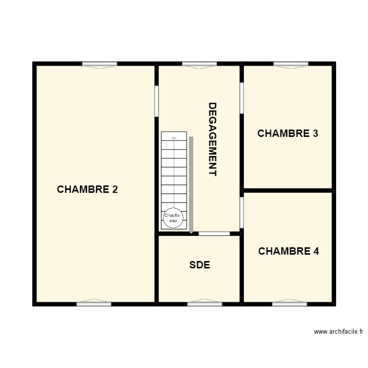 GUY RDC. Plan de 5 pièces et 58 m2