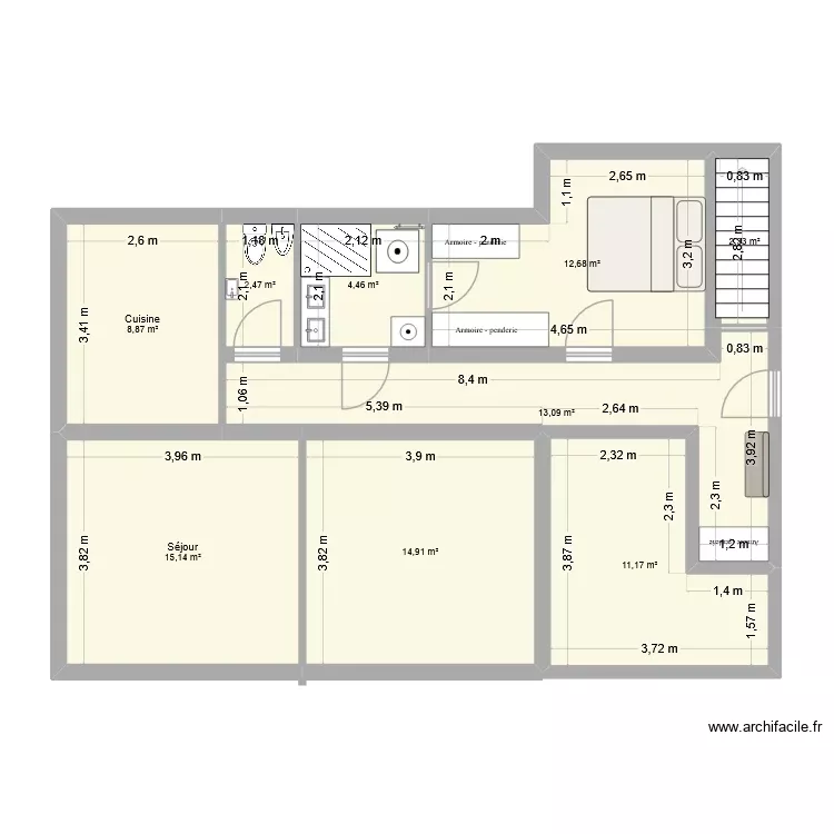 Vénerie Montgeron modif rdc 2. Plan de 9 Pièces et 85 m² Vénerie Montgeron modif rdc 2. Plan de 9 Pièces et 85 m²