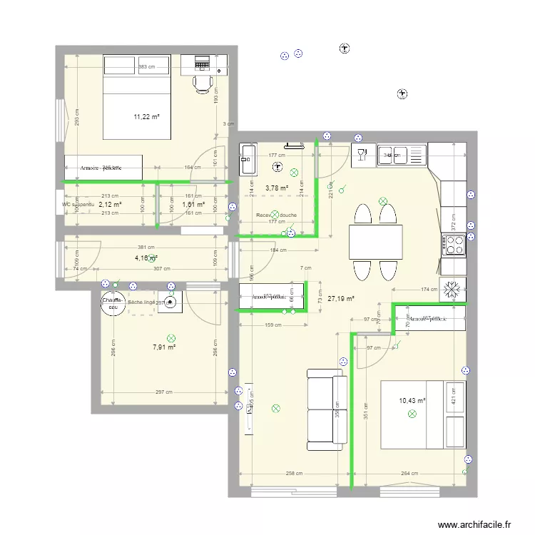 loc marmande 5. Plan de 8  et 68 m²