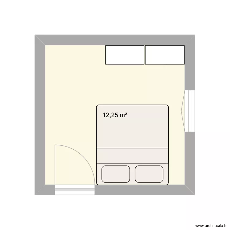 Chambre nous. Plan de 1 et 12 m² Chambre nous. Plan de 1 et 12 m²