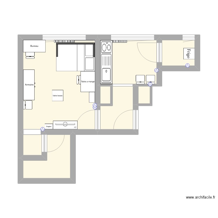 Appart Sennie. Plan de 8 pièces et 31 m2
