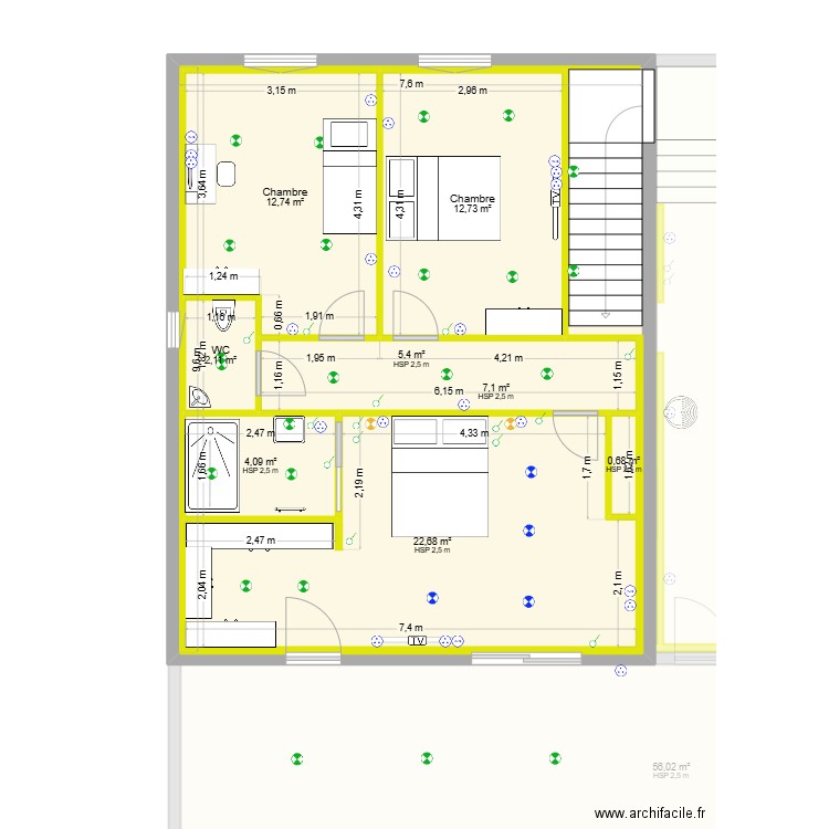 PLAN SERRIERE ELEC. Plan de 15 pièces et 334 m2