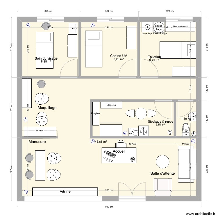 Amenagement institut. Plan de 0 pièce et 0 m2