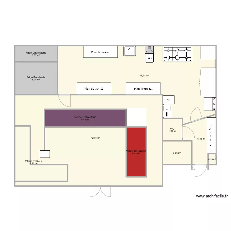 Labo boucherie 1. Plan de 