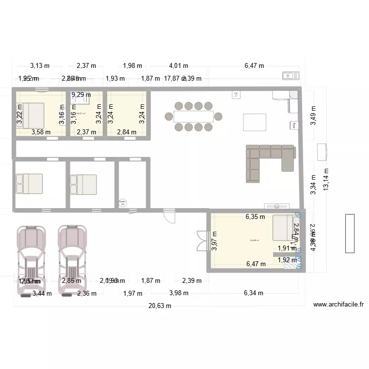 VILLA BIG-PRO. Plan de 2 Pièces et 53 m² VILLA BIG-PRO. Plan de 2 Pièces et 53 m²