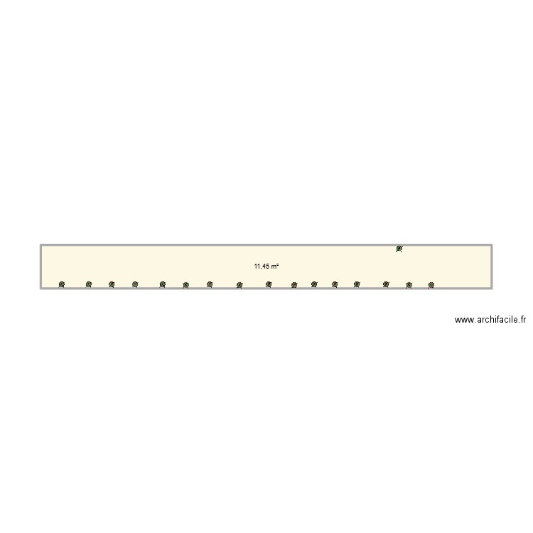 Chemin d'accès SA. Plan de 1 pièce et 11 m2