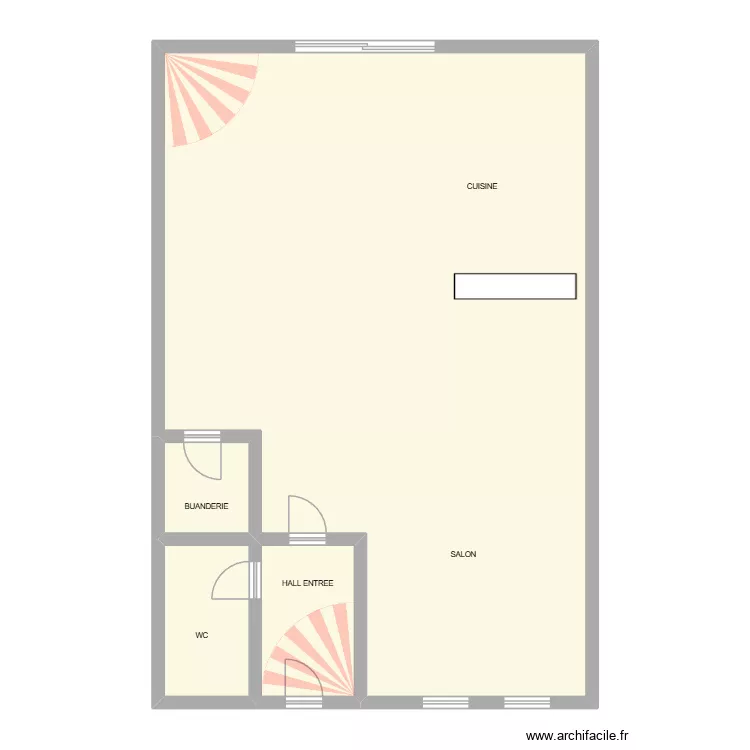 Ergot Valentin. Plan de 4 pièces et 120 m²