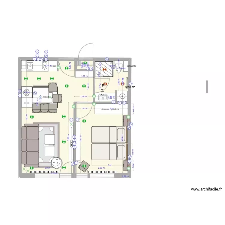 T2 3 ie etage cuisine vue sans table ni meuble haut version 5. Plan de 4 Pièces et 36 m² T2 3 ie etage cuisine vue sans table ni meuble haut version 5. Plan de 4 Pièces et 36 m²
