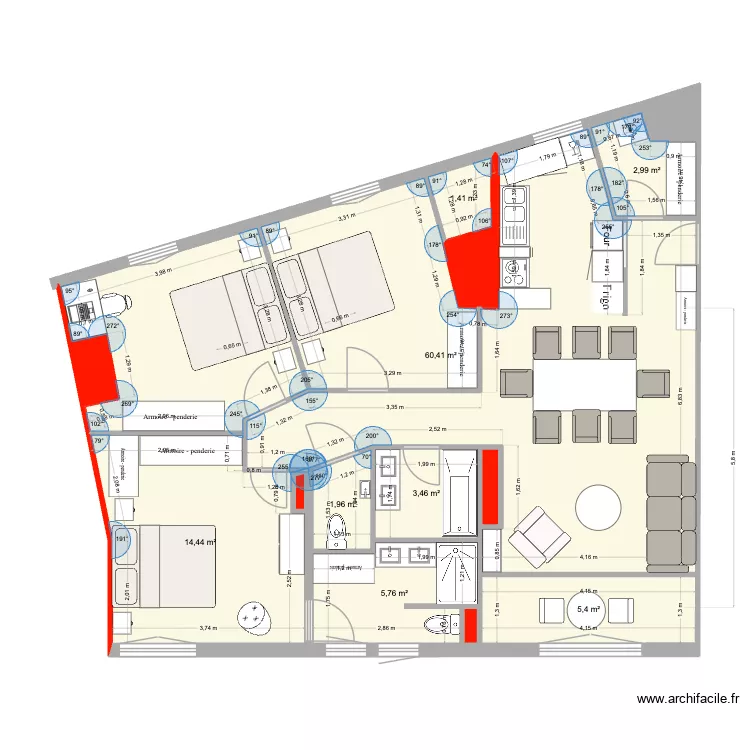 Plateau MG 2026 09 09. Plan de 14 Pièces et 99 m² Plateau MG 2026 09 09. Plan de 14 Pièces et 99 m²