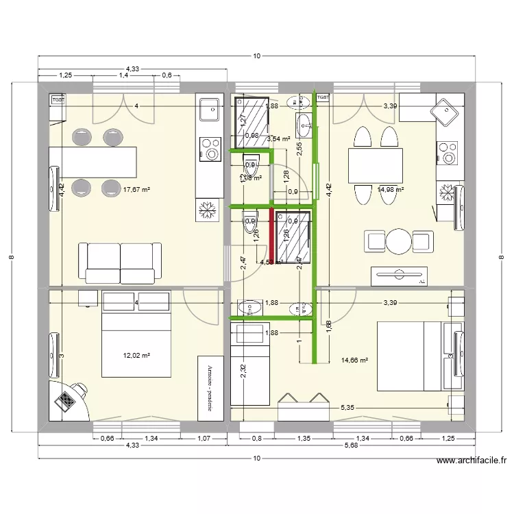 Rdc  2&egrave;me version. Plan de 