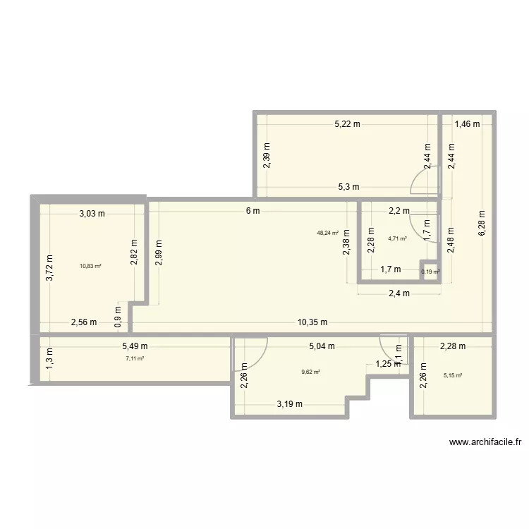 dupleix. Plan de 7  et 86 m²