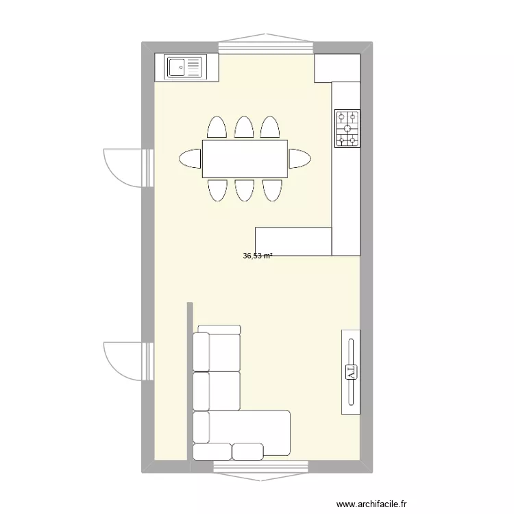 R&eacute;no Caro. Plan de 1  et 37 m²