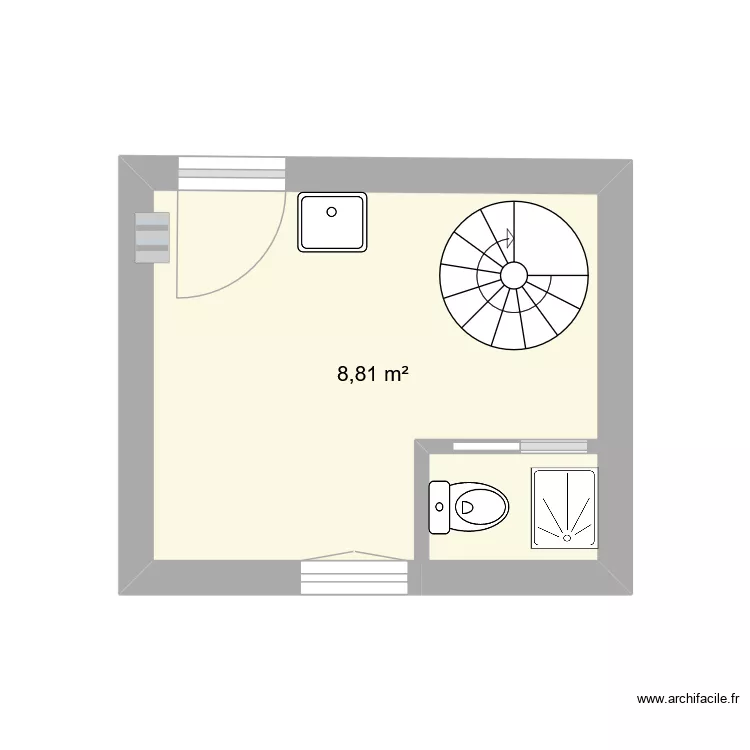 4 Ernest Pr&eacute;vost. Plan de 1  et 9 m²