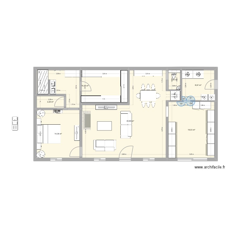 estang 3. Plan de 7 pièces et 103 m2