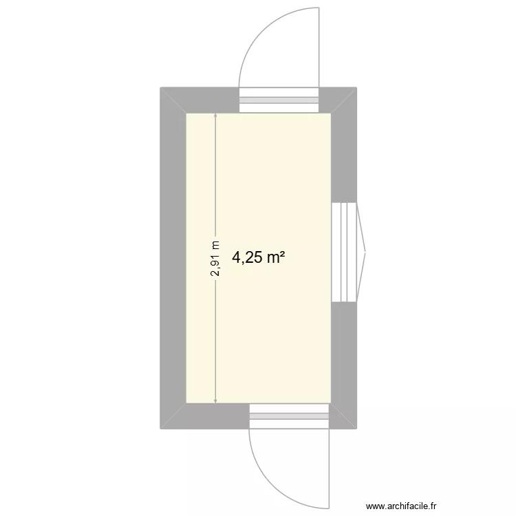salle de bain. Plan de 1  et 4 m²