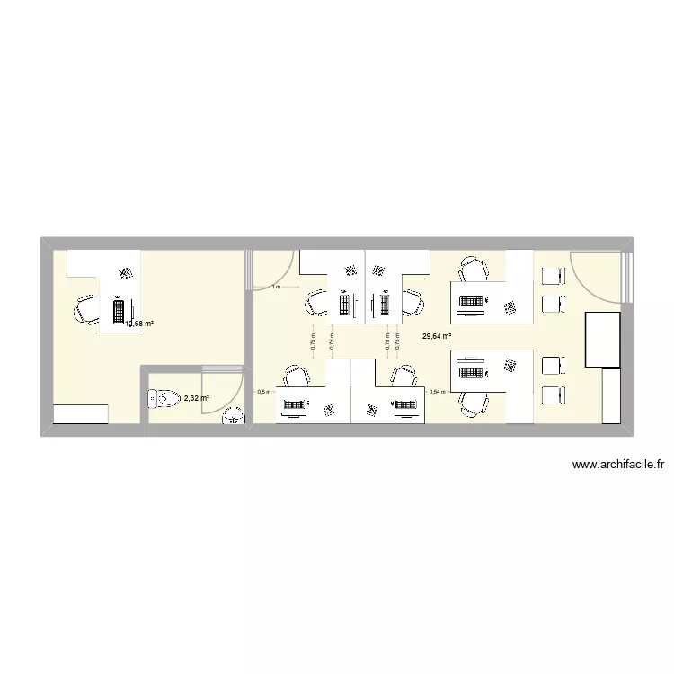 AMENAGEMENT ADMIN 3. Plan de 3 et 45 m² AMENAGEMENT ADMIN 3. Plan de 3 et 45 m²