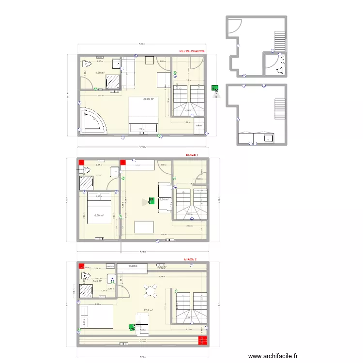 RDC2. Plan de 8 et 101 m² RDC2. Plan de 8 et 101 m²