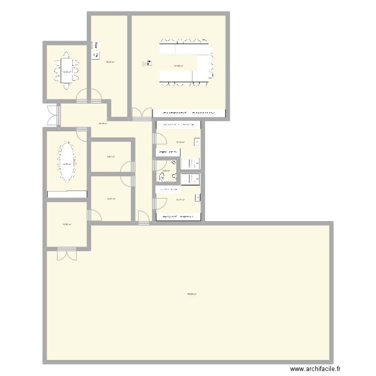 Plan 1. Plan de 12 pièces et 366 m2