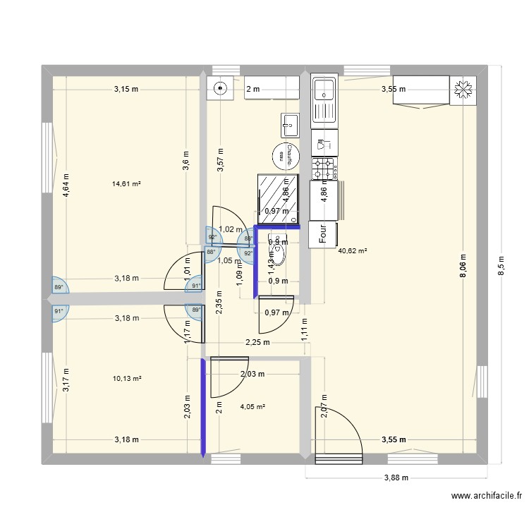 Pibrac Projet 2 maison. Plan de 4 pièces et 69 m2