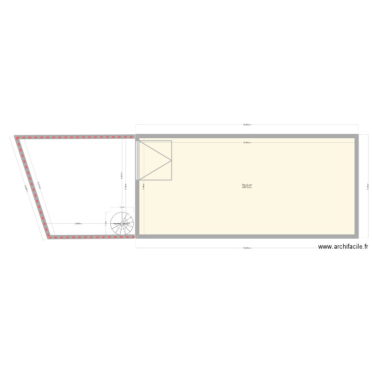 Plan Proposition. Plan de 1 pièce et 78 m2