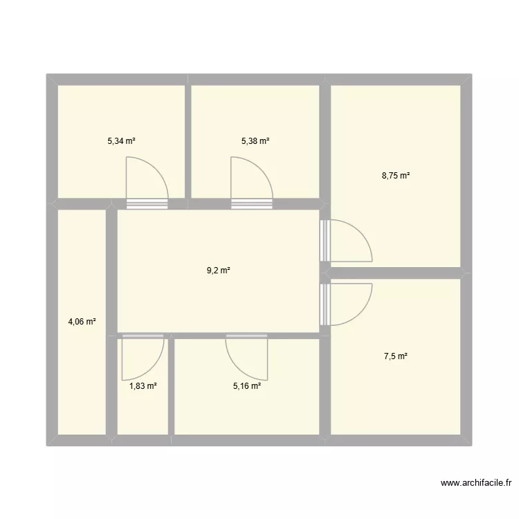 BAT236 ETAGE 1. Plan de 8  et 47 m²