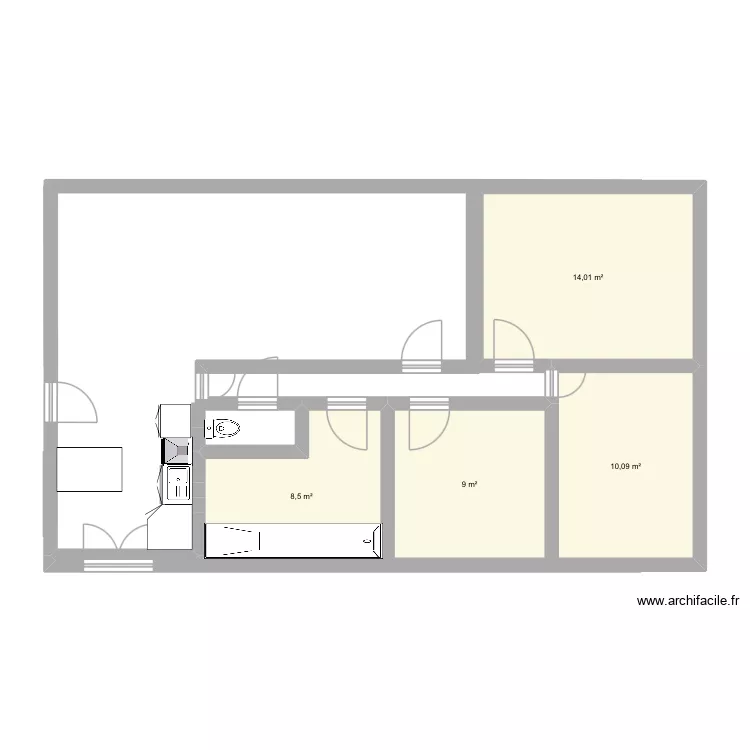 2 eme essai. Plan de 4  et 42 m²