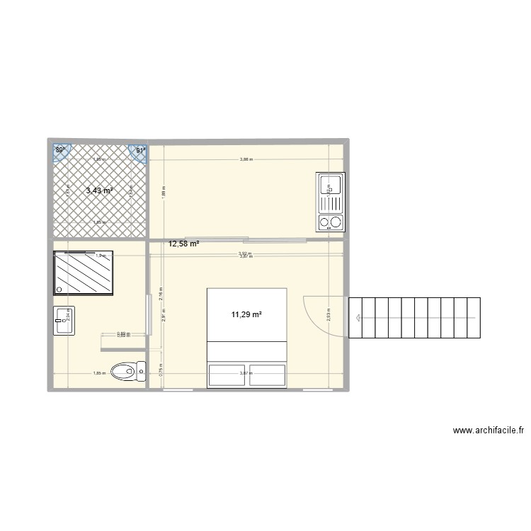 Bungalow voyageur. Plan de 0 pièce et 0 m2