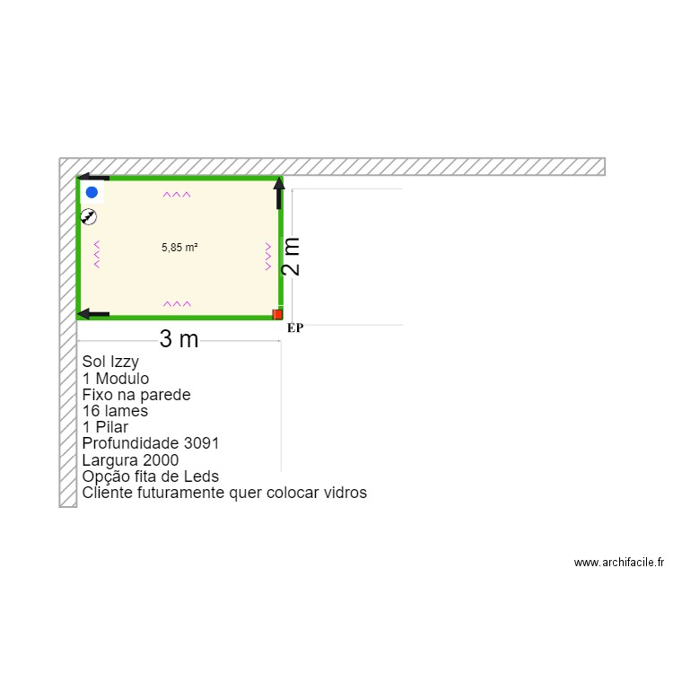 Bruno Silves- Pera. Plan de 1 pièce et 6 m2