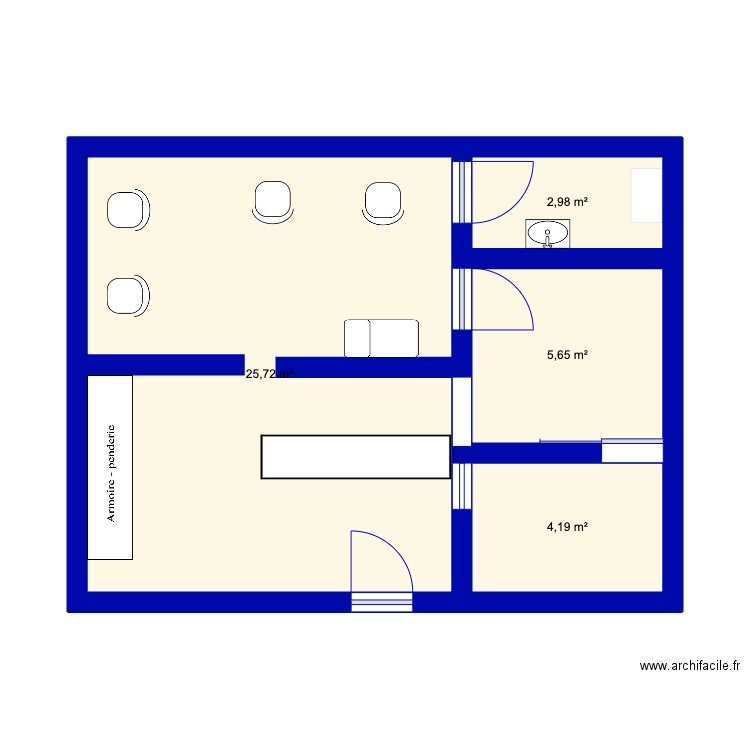 Ml costru. Plan de 4 pièces et 39 m2