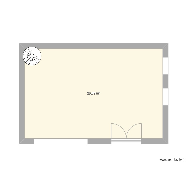 ADOC. Plan de 1 pièce et 27 m2